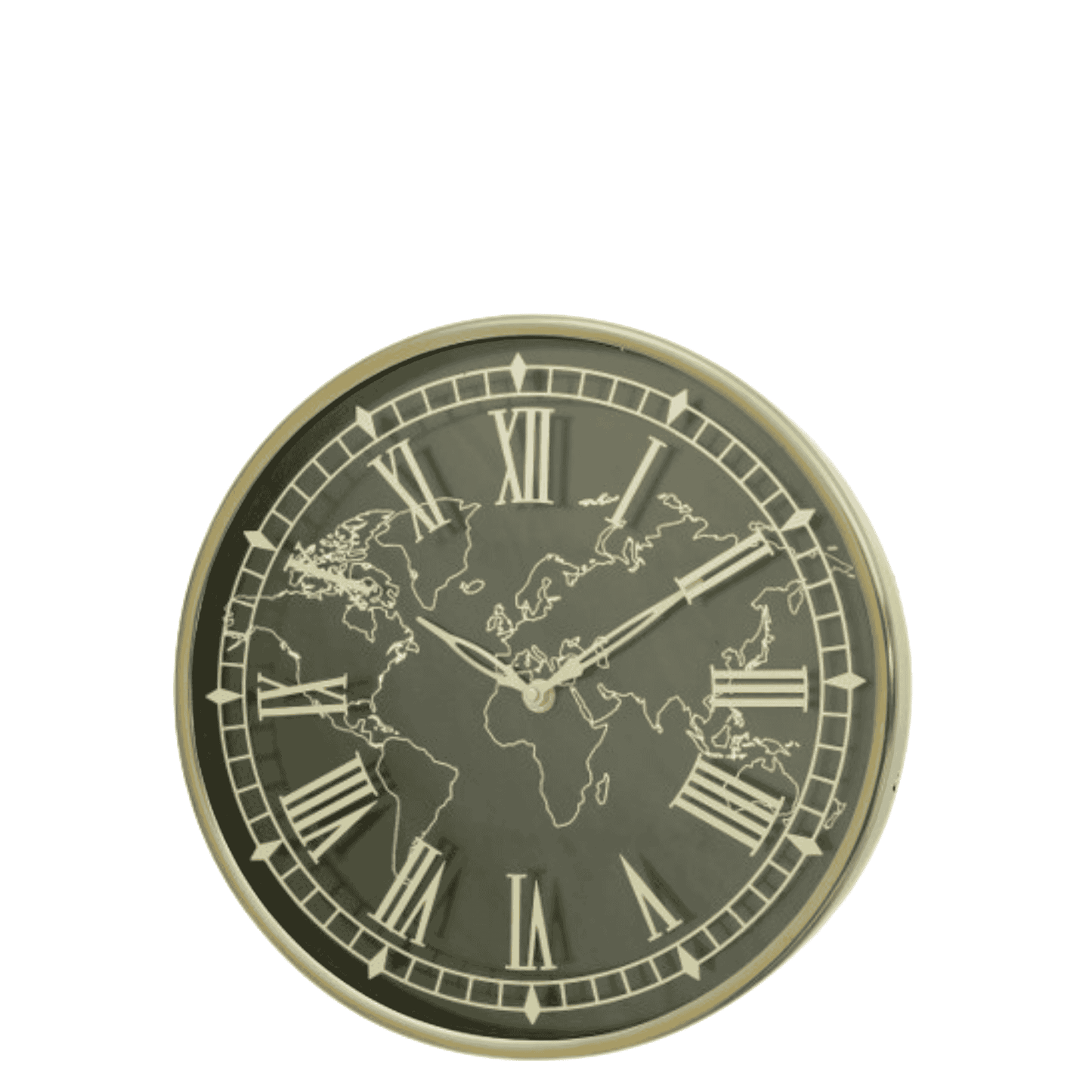 WORLD MAP CLOCK - BLACK