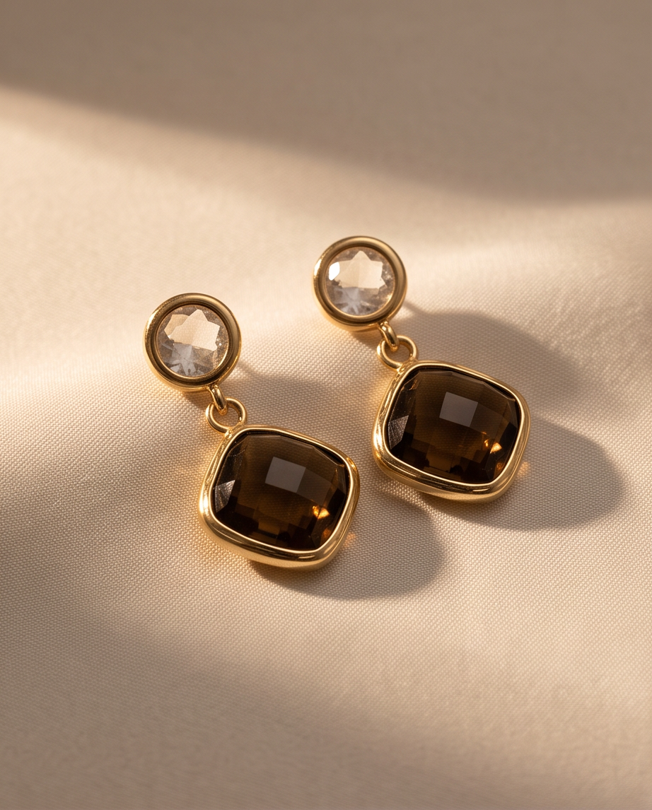 AURELIA STUD EARRINGS - COCOA