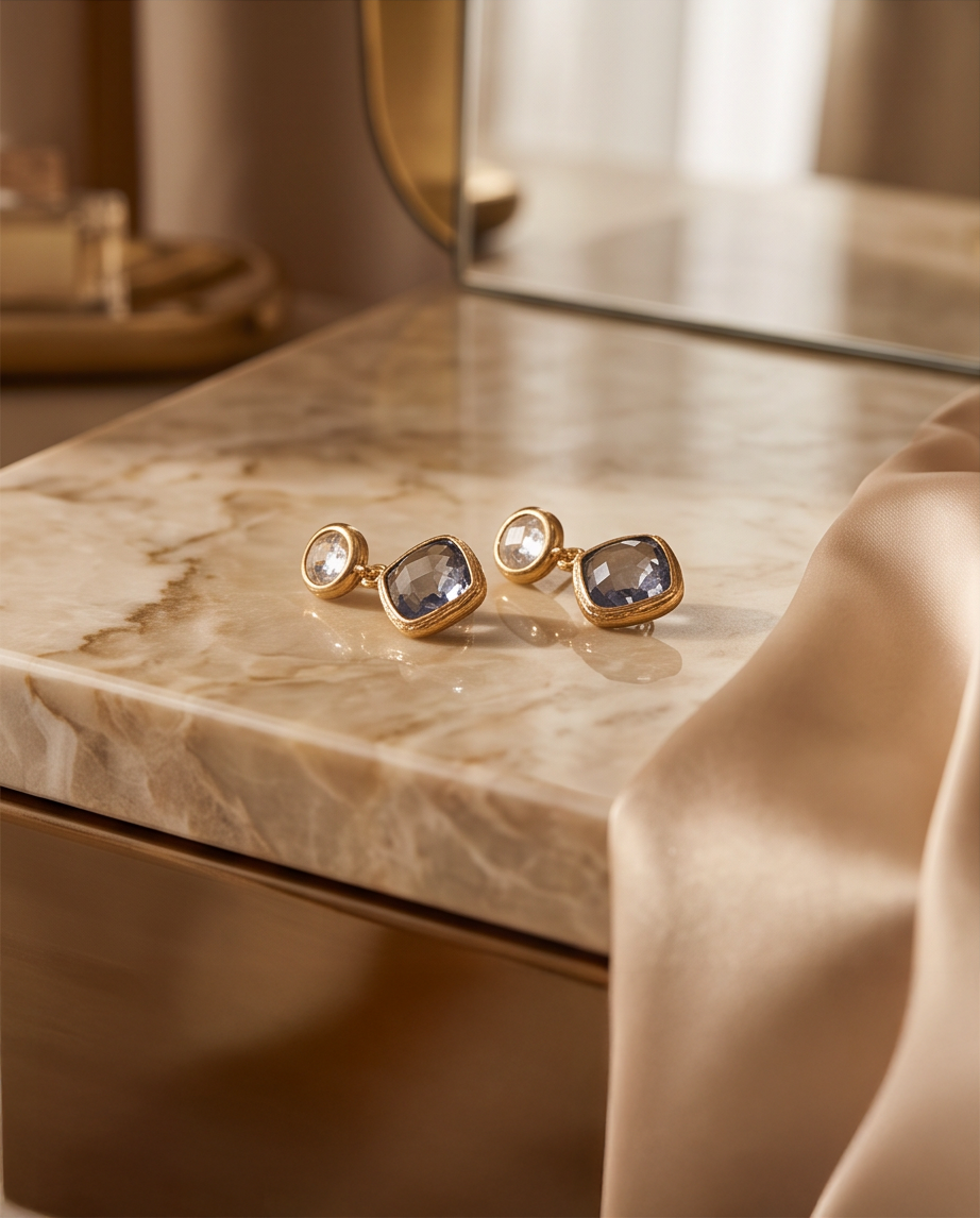 AURELIA STUD EARRINGS - PERIWINKLE