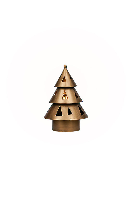 BRUSHED GOLD LIGHT UP TREE - SMALL