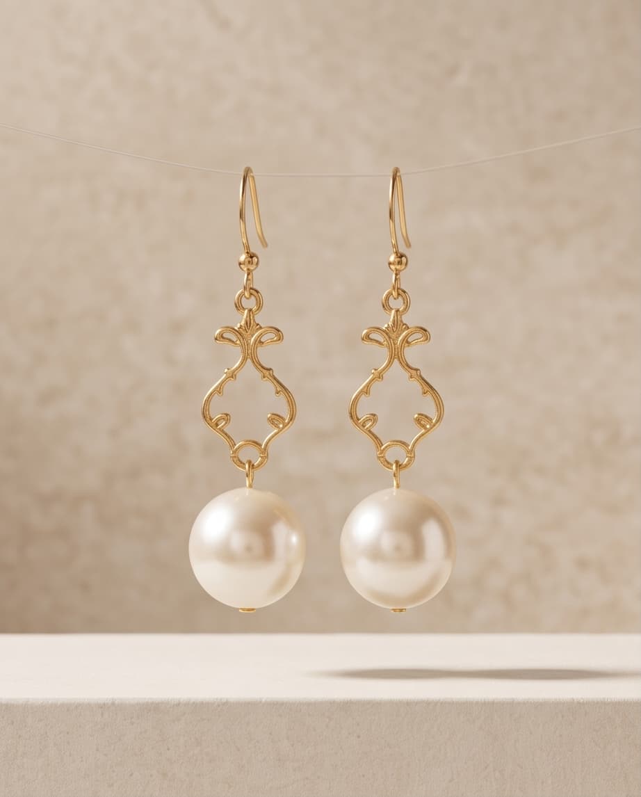 FLORENTINE PEARL EARRINGS - GOLD