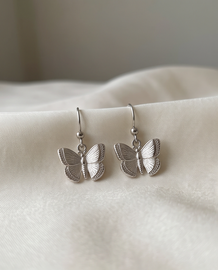 FLUTTER BUTTERFLY EARRINGS - SILVER