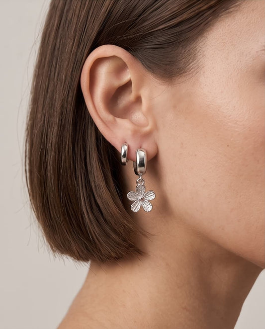 FORGET ME KNOT HUGGIE EARRINGS