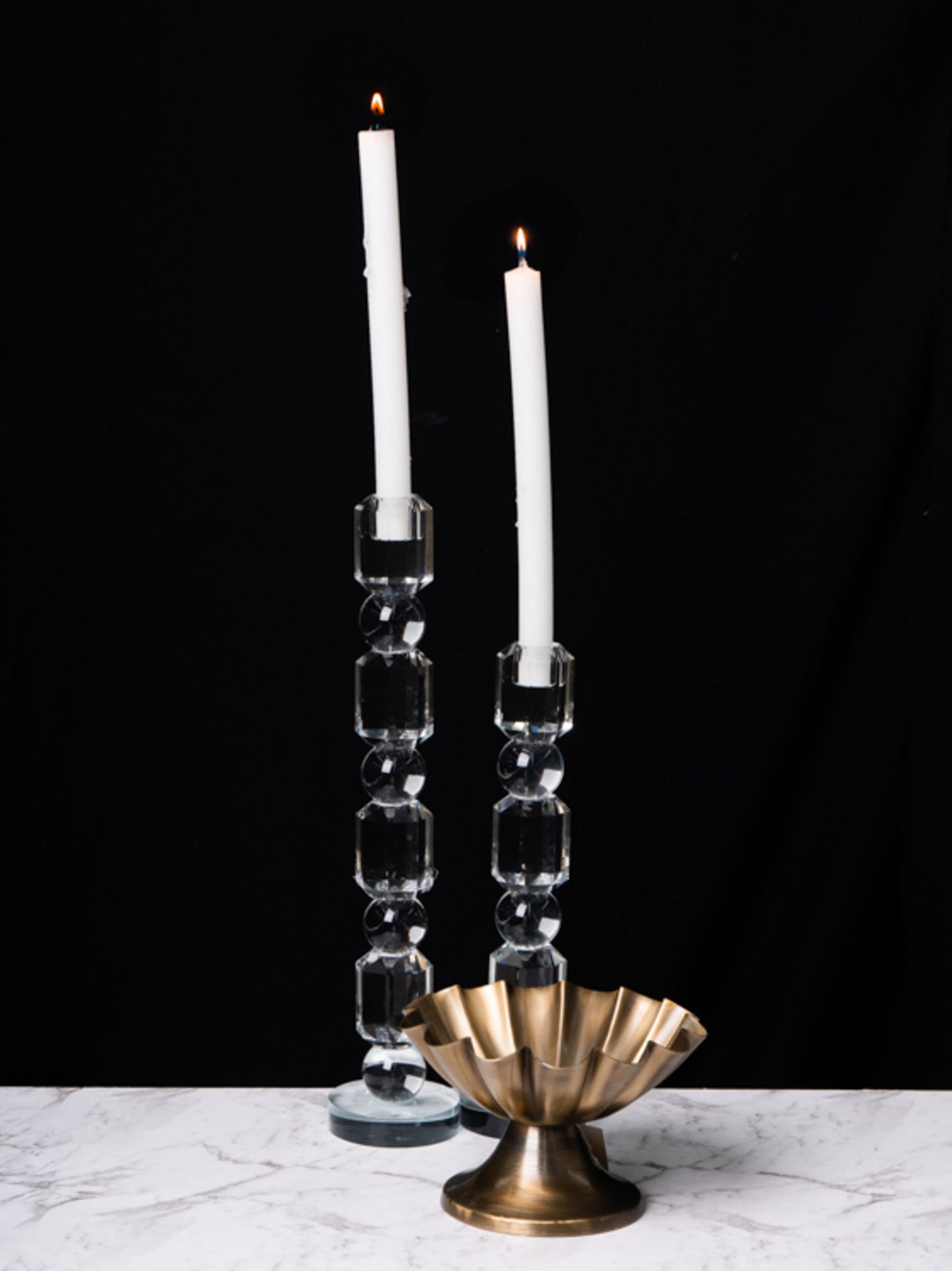 GLASS TAPER CANDLE HOLDER - SMALL