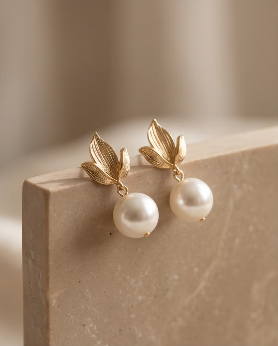 GOLDEN LAUREL STUD EARRINGS