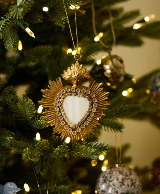 HANGING JEWELLED HEART WITH STONE