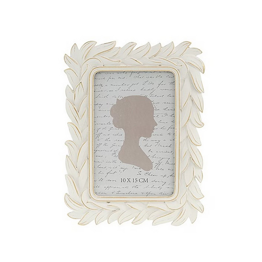 LEAVES 6X4 PHOTO FRAME - CREAM