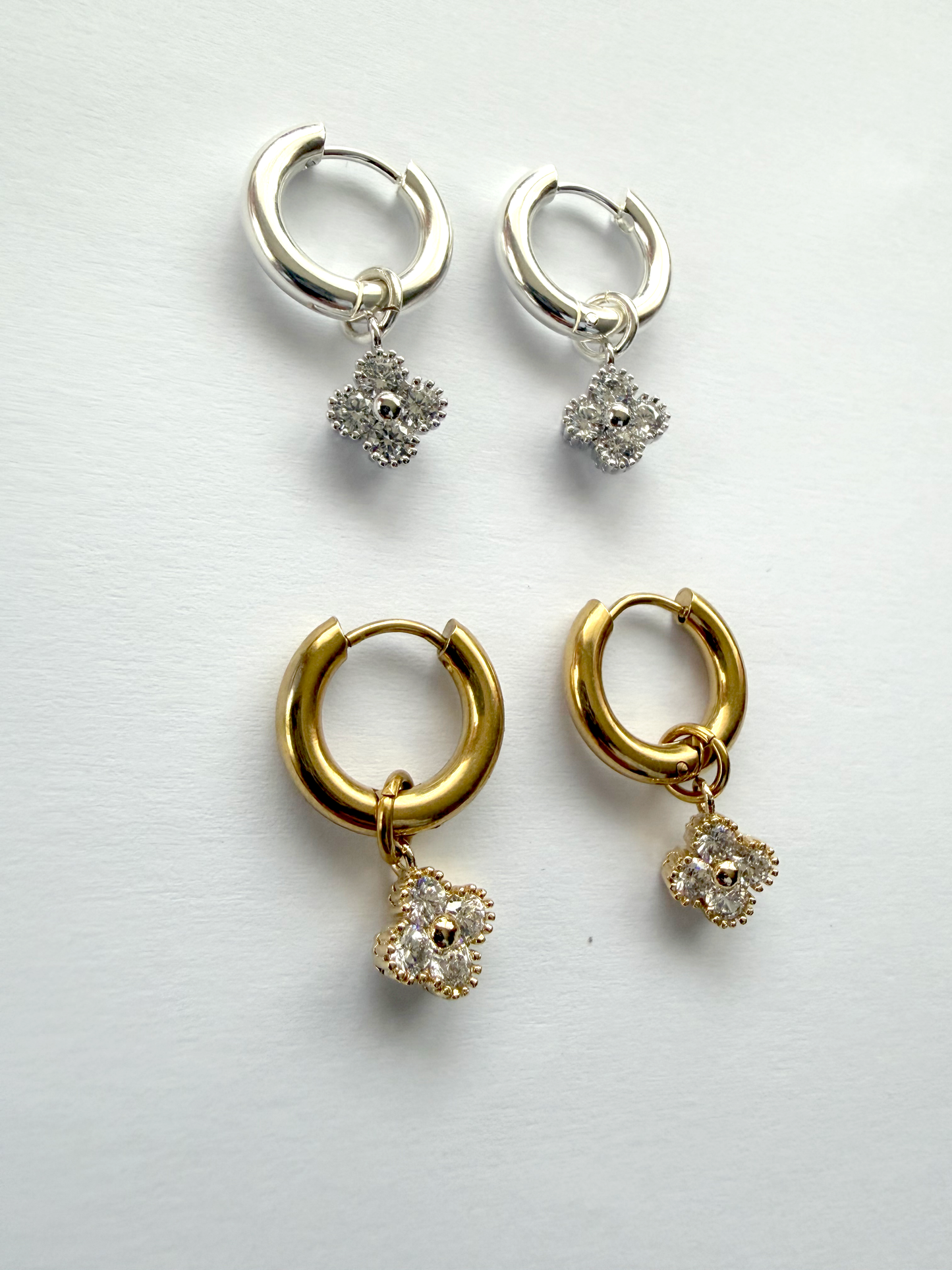 LUCKY CLOVER EARRINGS - SILVER