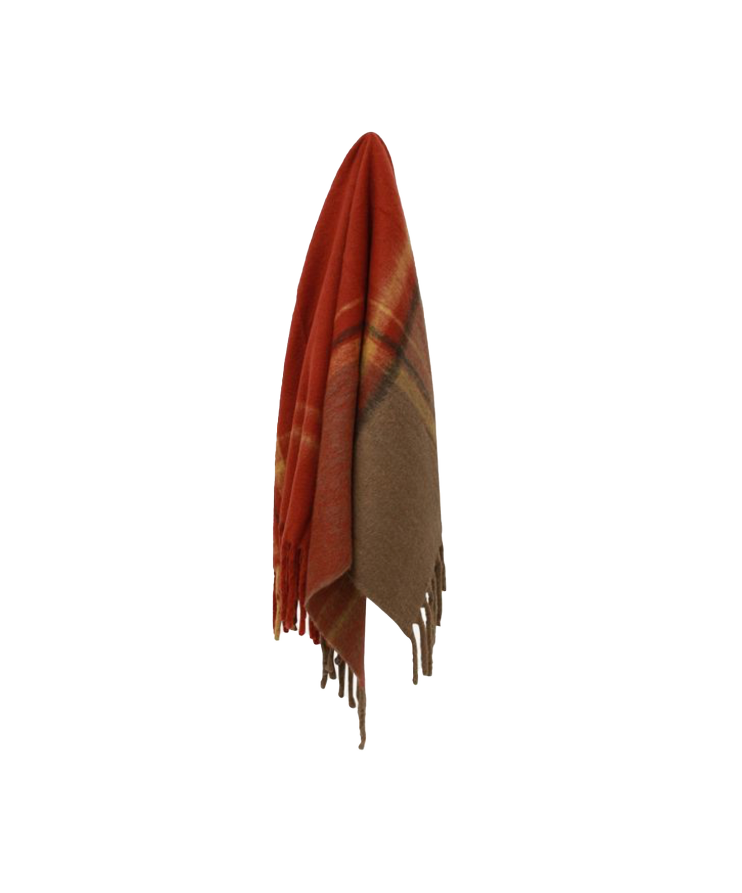 PAPRIKA PLAID TASSEL THROW