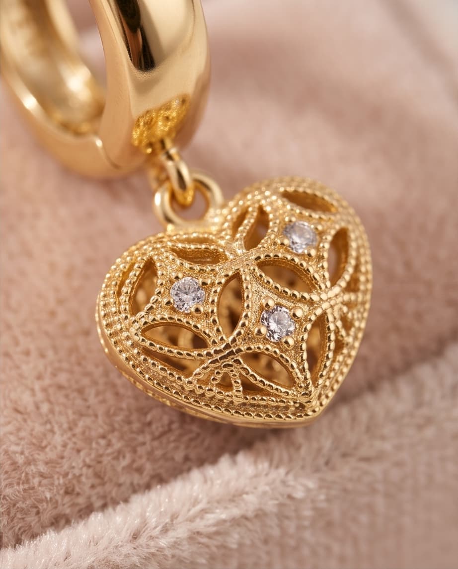PUFFED WITH LOVE HUGGIE EARRINGS - GOLD