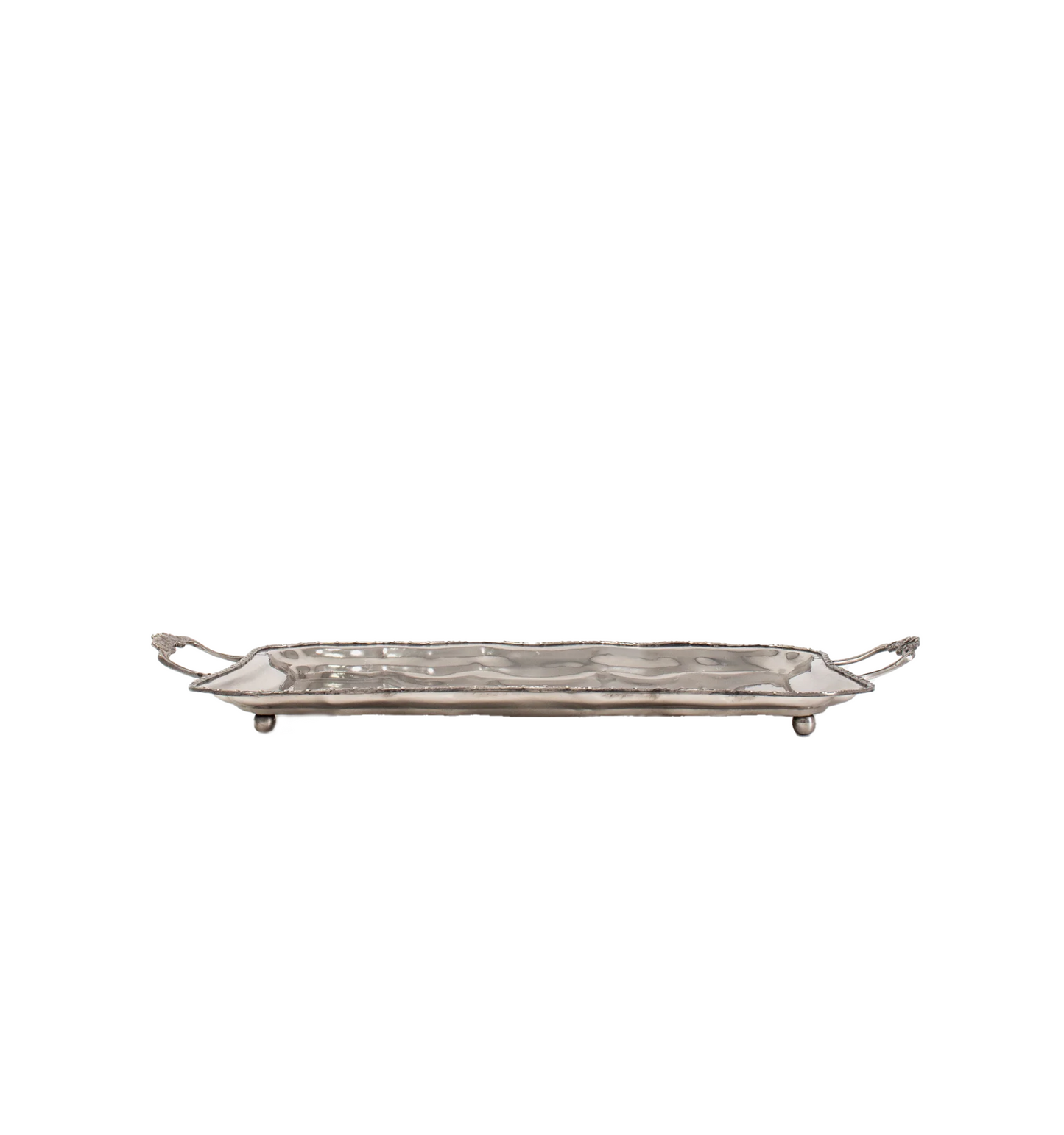 RECTANGLE TRAY WITH FLORAL HANDLES