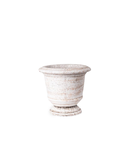 RUSTIC WHITE URN PLANTER - MEDIUM