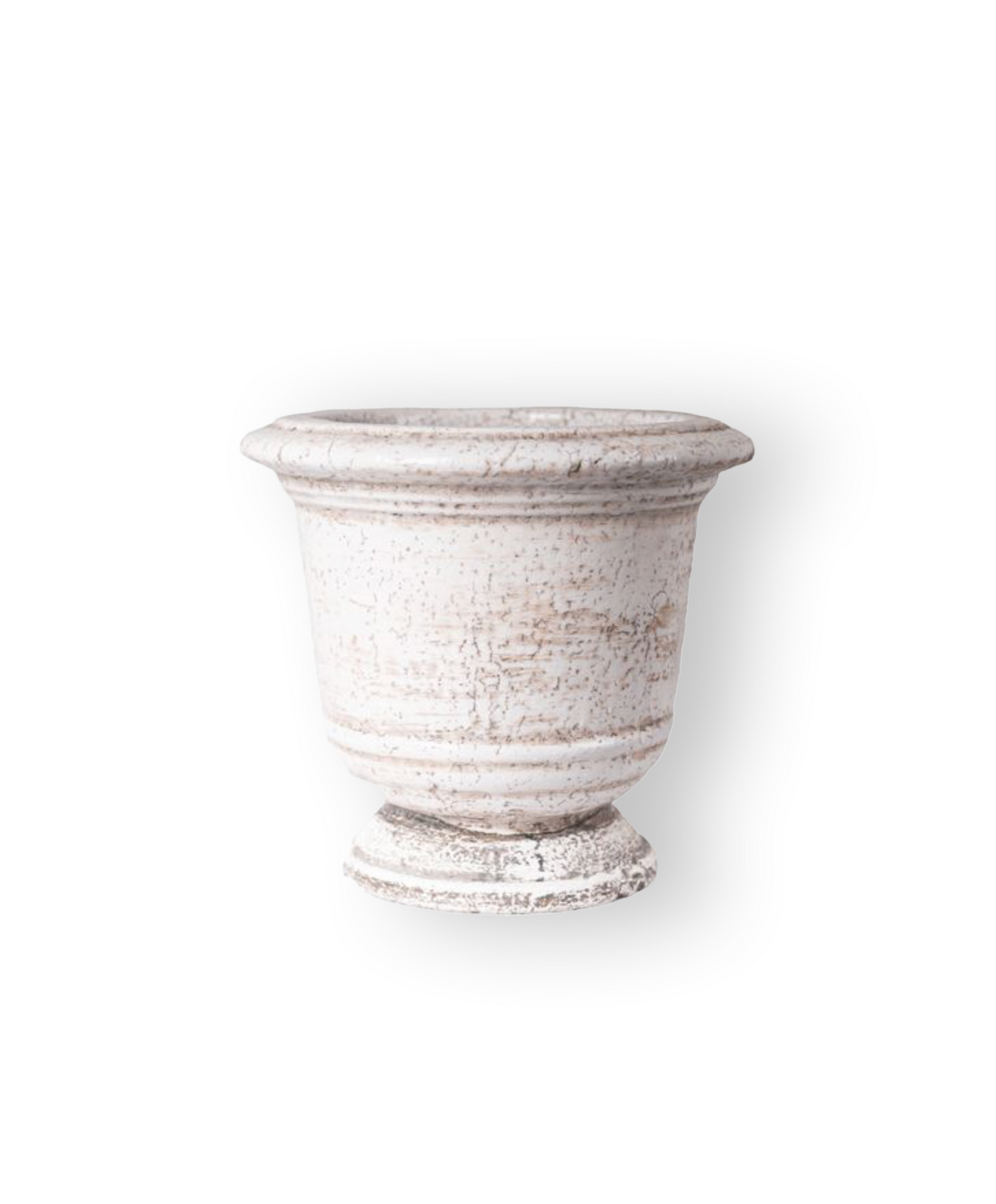 RUSTIC WHITE URN PLANTER - LARGE