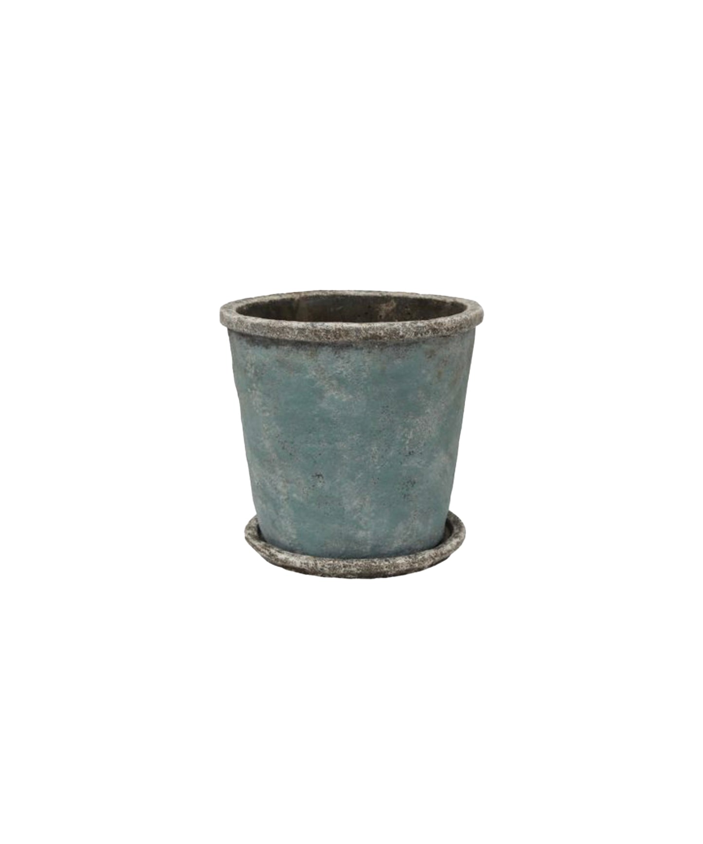 SEA BLUE PLANT POT & SAUCER - MEDIUM