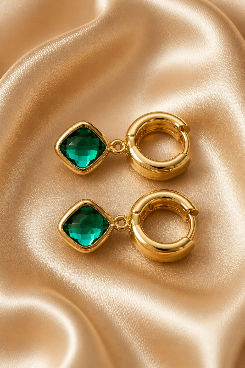 SERAPHINA HUGGIE EARRINGS - TEAL