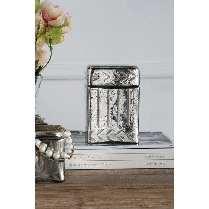 ANTIQUE MIRROR TRINKET BOX - TALL