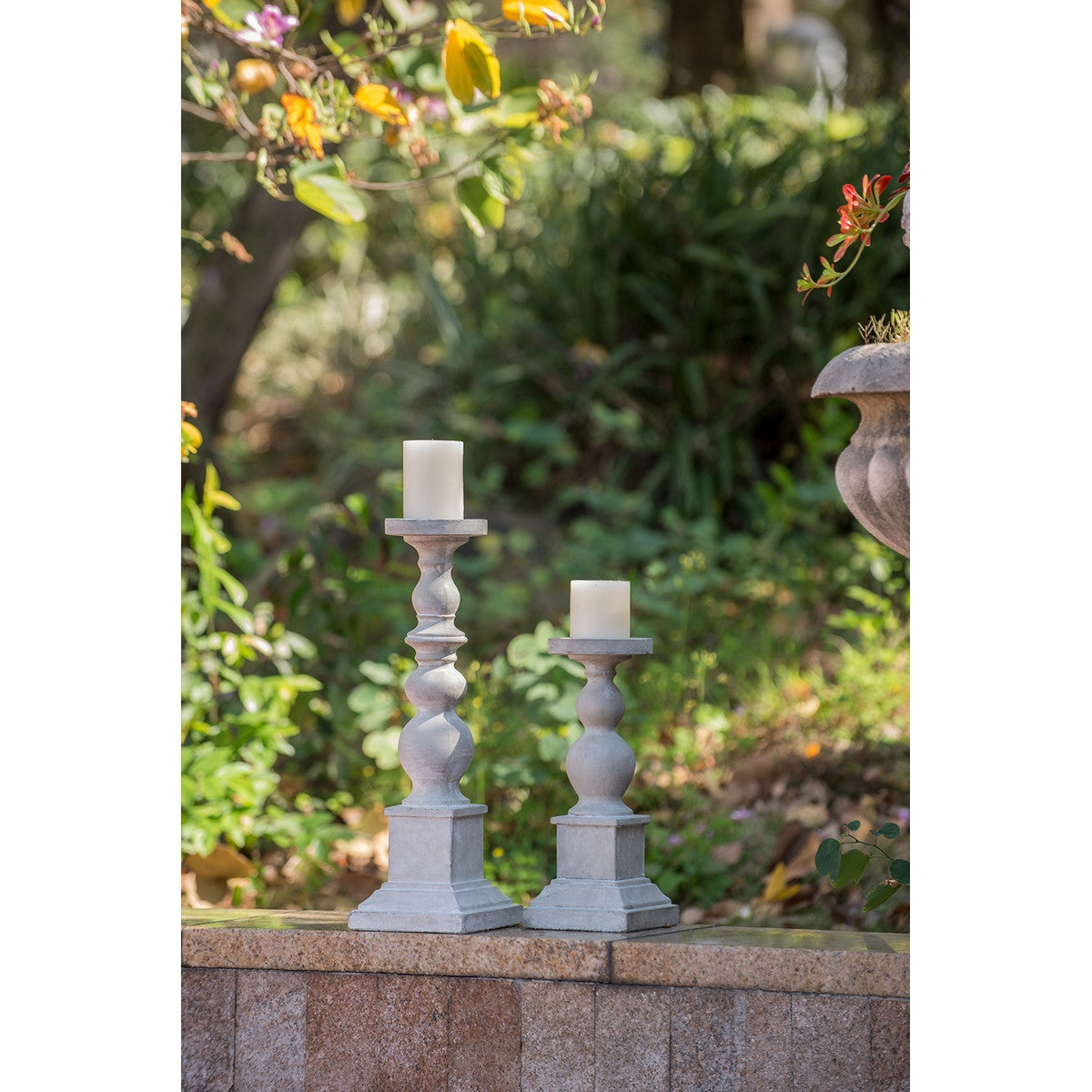 GREY CEMENT CANDLE HOLDER - SMALL