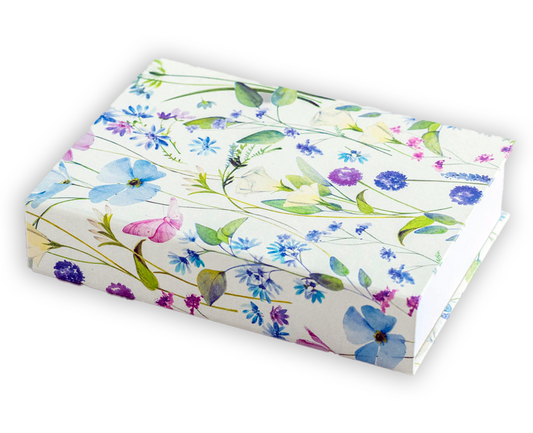 WATERCOLOUR FLORAL JOTTER PAD - BLUE