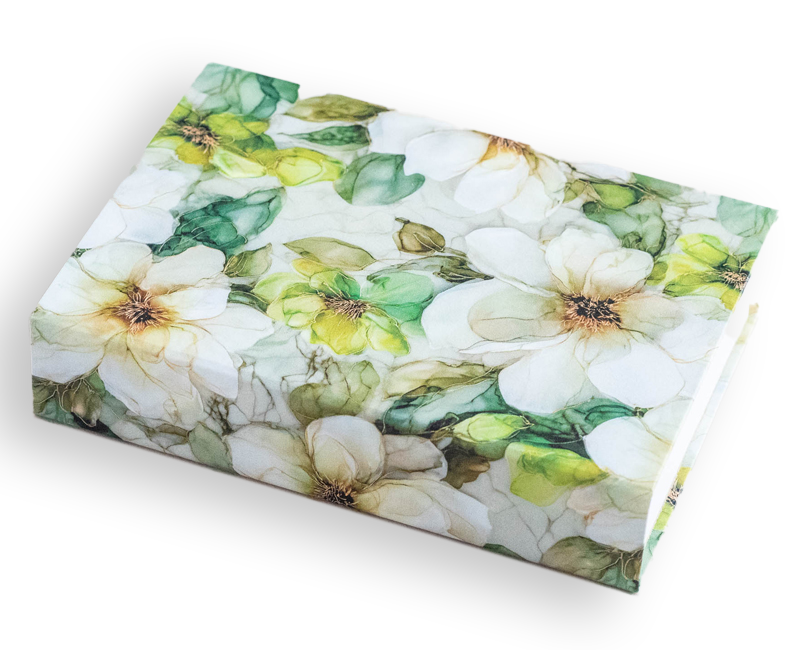 WHITE & LIME FLOWERS JOTTER PAD