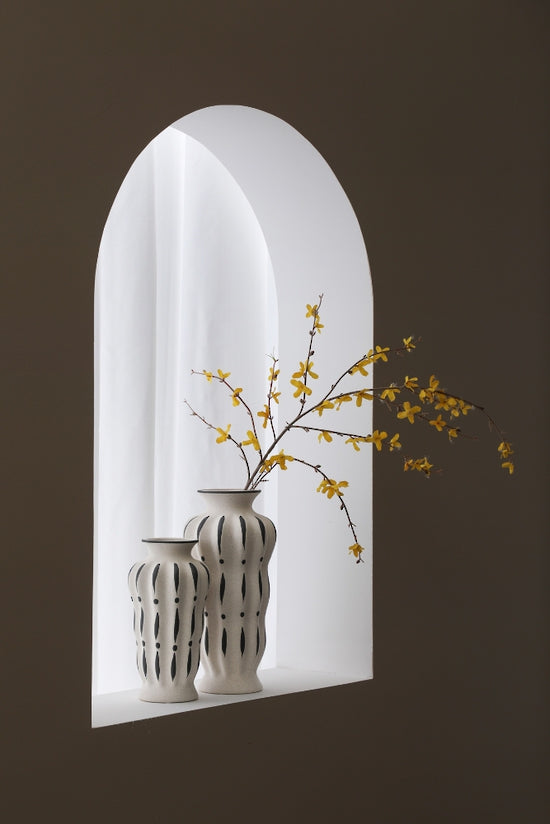 ZARA VASE W/BLACK STRIPE - SMALL