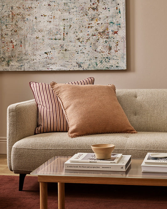 ALDEN REVERSIBLE 55 X 55CM CUSHION - CLAY