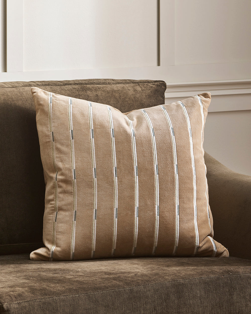 EDEN VELVET 55 X 55CM CUSHION - BARLEY