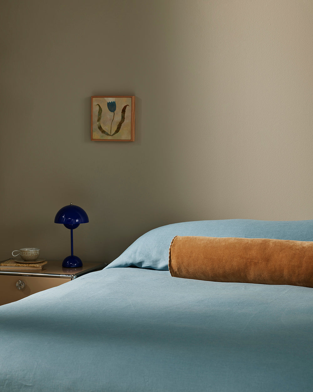 ELLIOT VELVET BOLSTER CUSHION - BUTTERSCOTCH