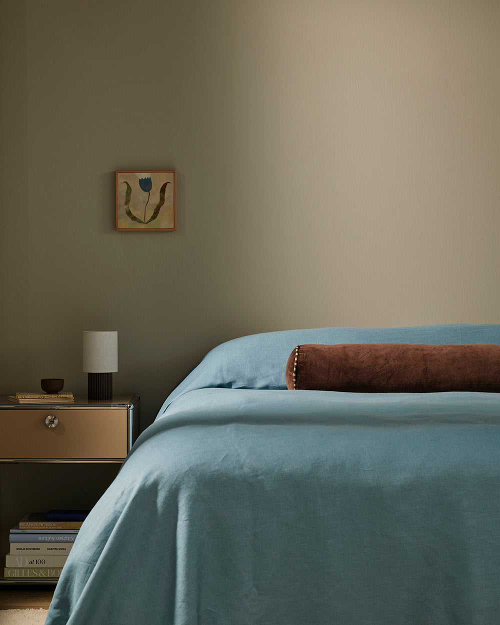 ELLIOT VELVET BOLSTER CUSHION - CHOCOLATE