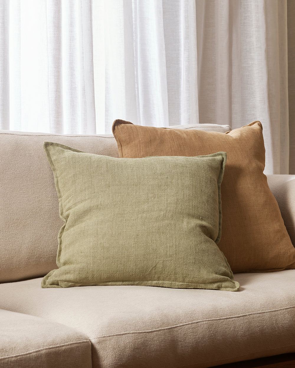 FLAXMILL 50 X 50CM CUSHION - KELP