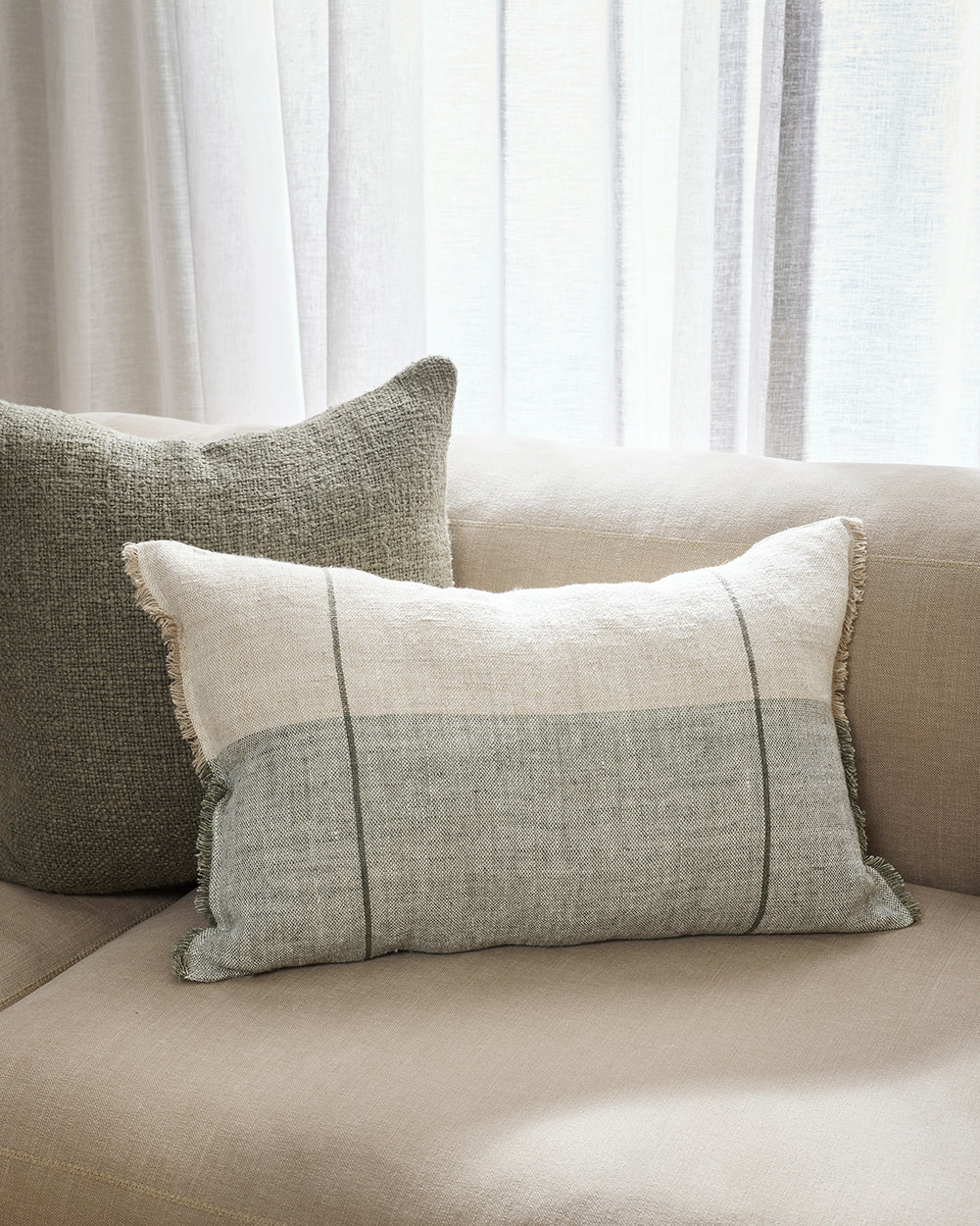 OLIVER 40 X 60CM CUSHION - SAGE