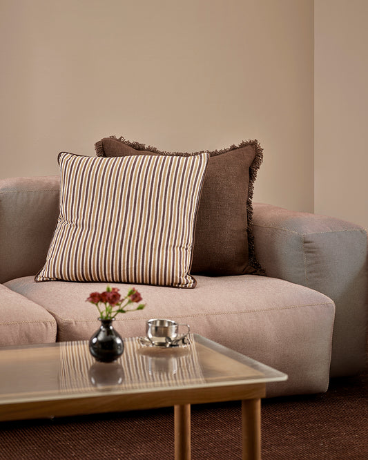 STRATO 55 X 55CM CUSHION - CHOCOLATE