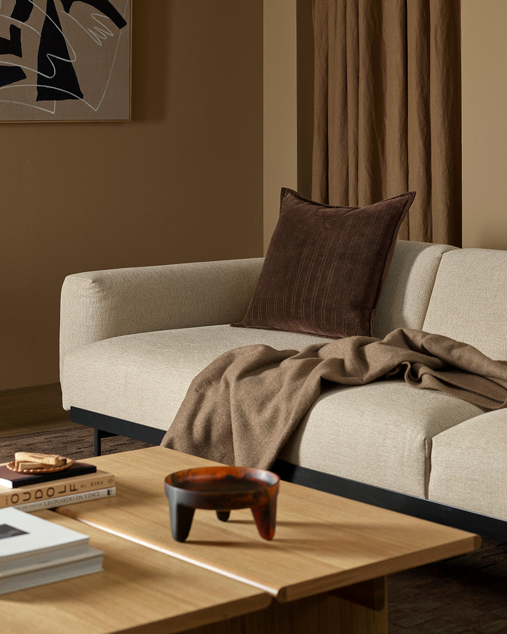 STRIA 55 X 55CM CUSHION - CHOCOLATE