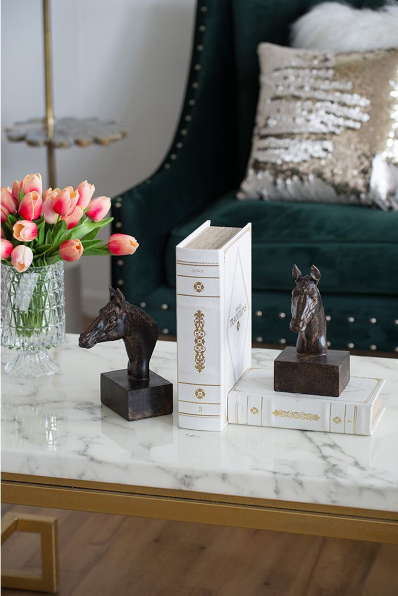 SCULPTURAL HORSE BOOKENDS