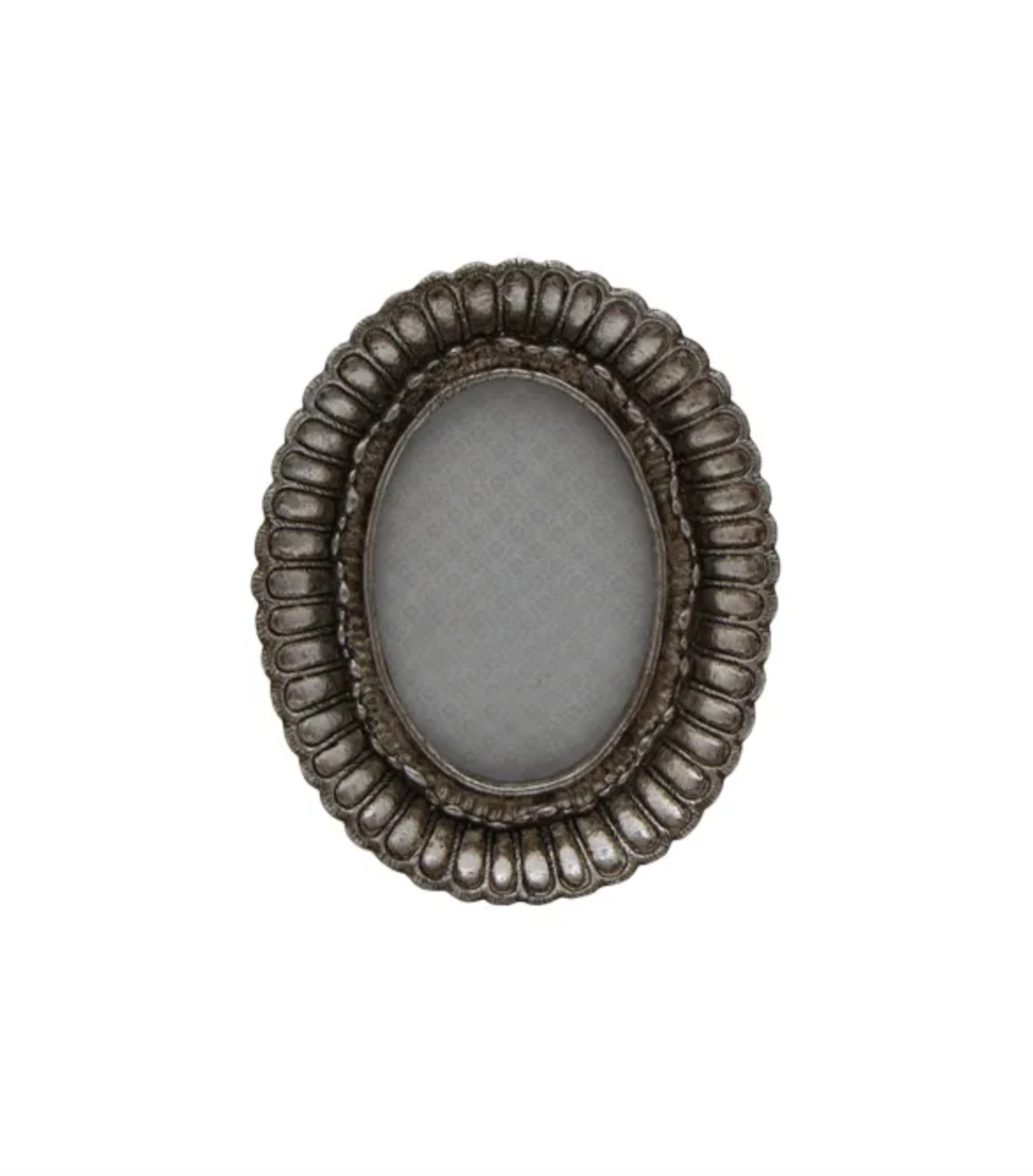 FANNED 2.5X3.5" OVAL PHOTO FRAME - PEWTER FINISH