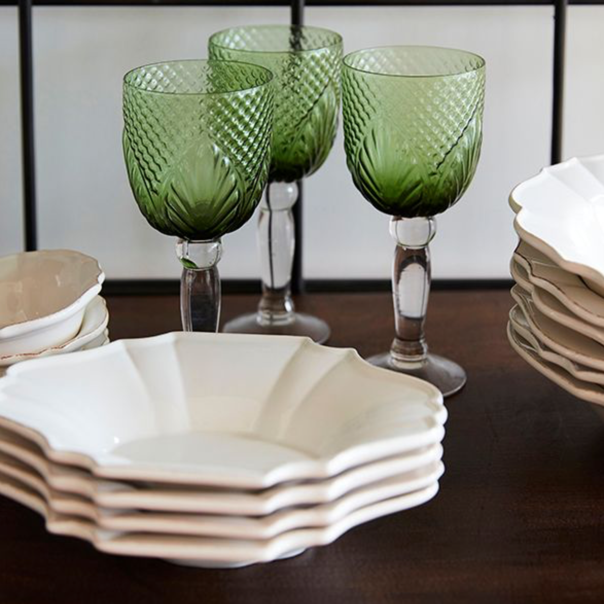 VINTAGE GREEN GOBLETS - SET OF 4