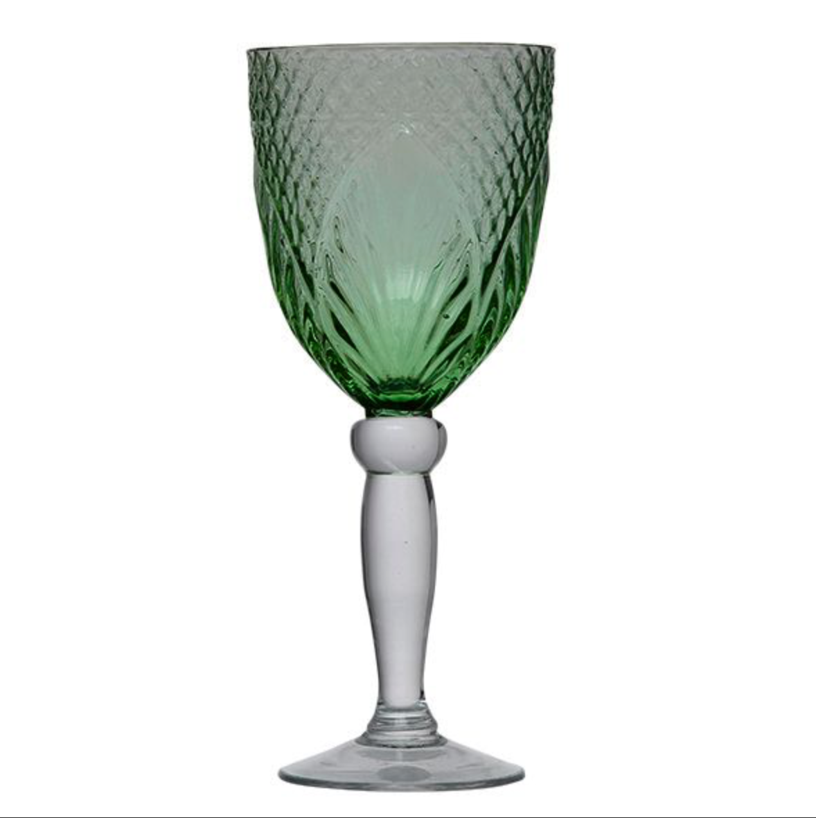 VINTAGE GREEN GOBLETS - SET OF 4