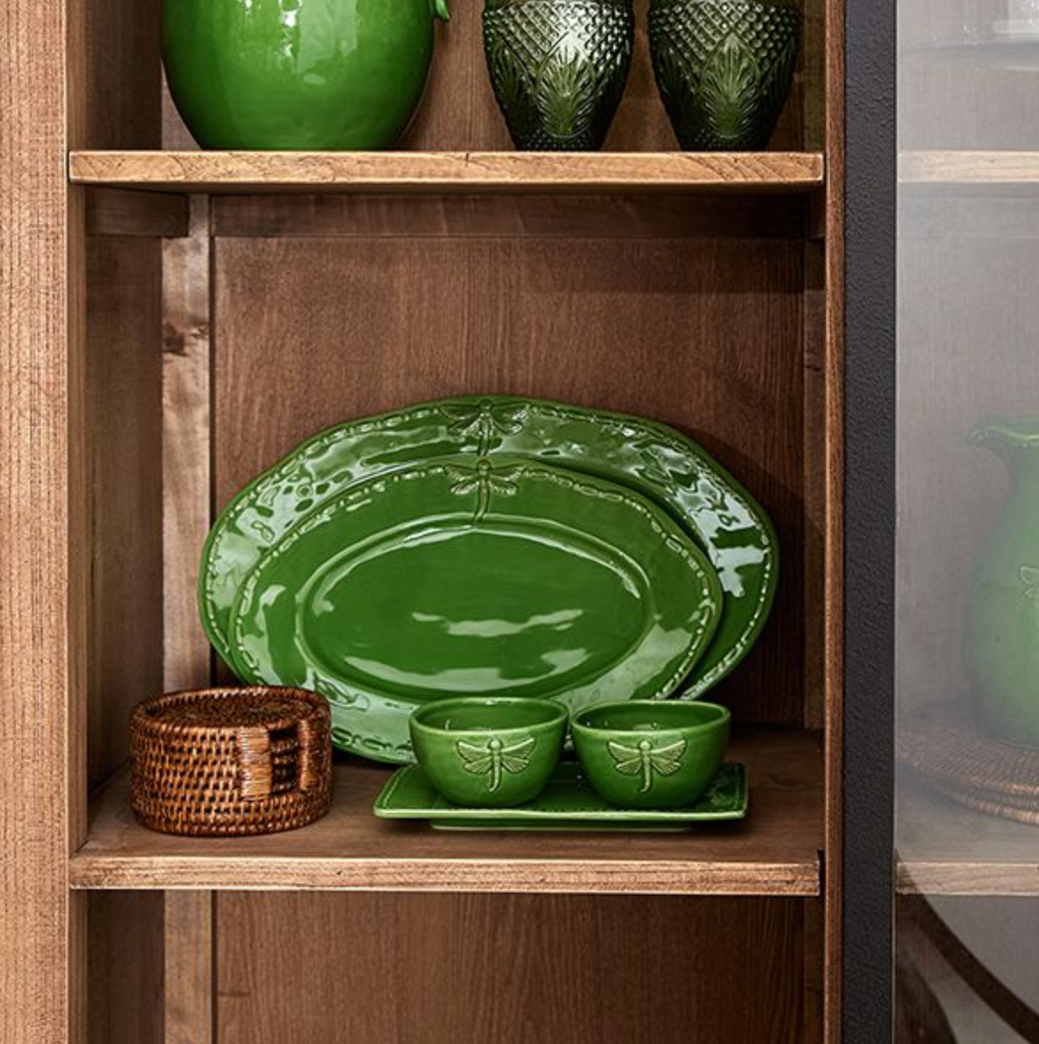 DRAGONFLY STONEWARE OVAL PLATTER - SMALL