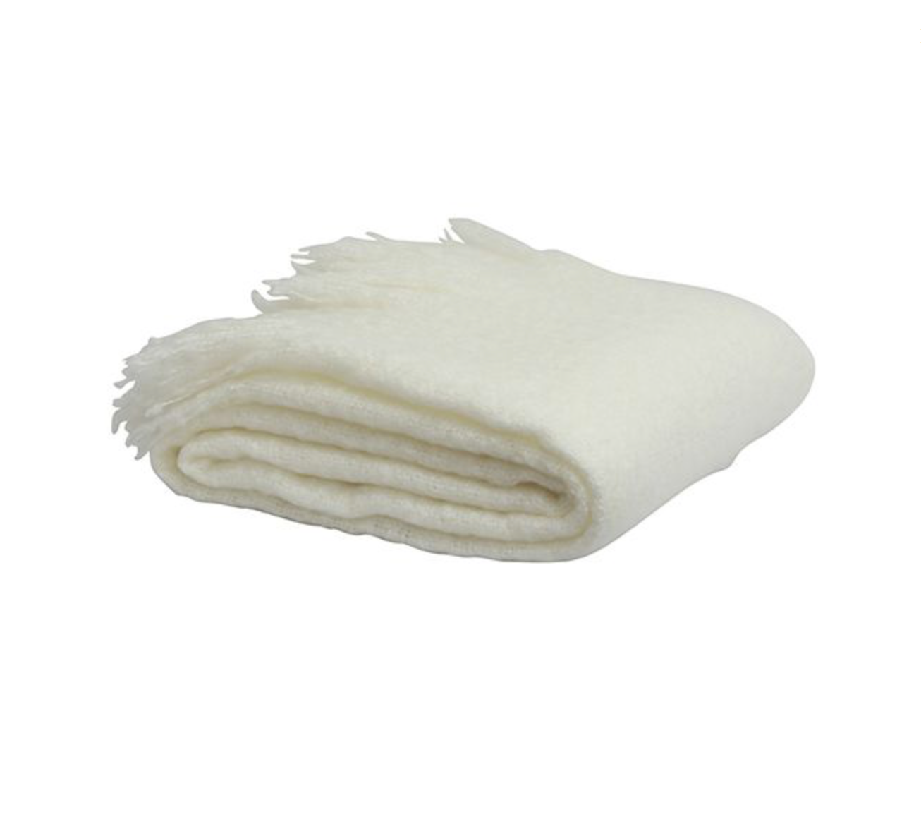 OFF WHITE TASSEL THROW