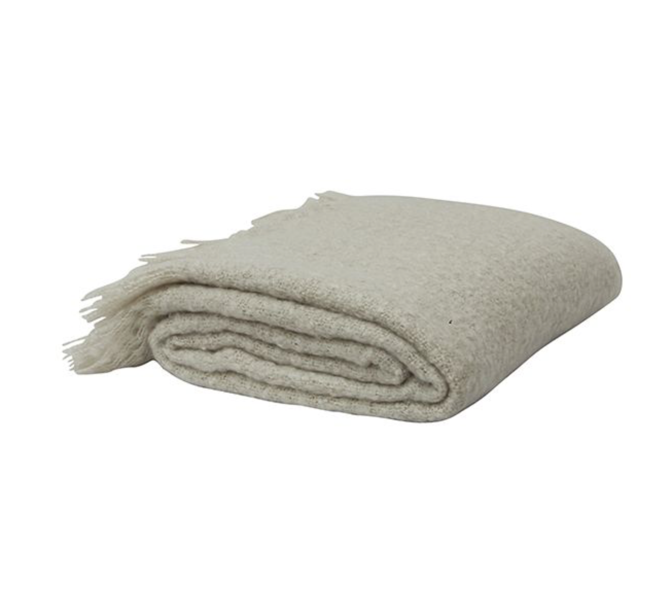 SOFT GREY TASSEL THROW