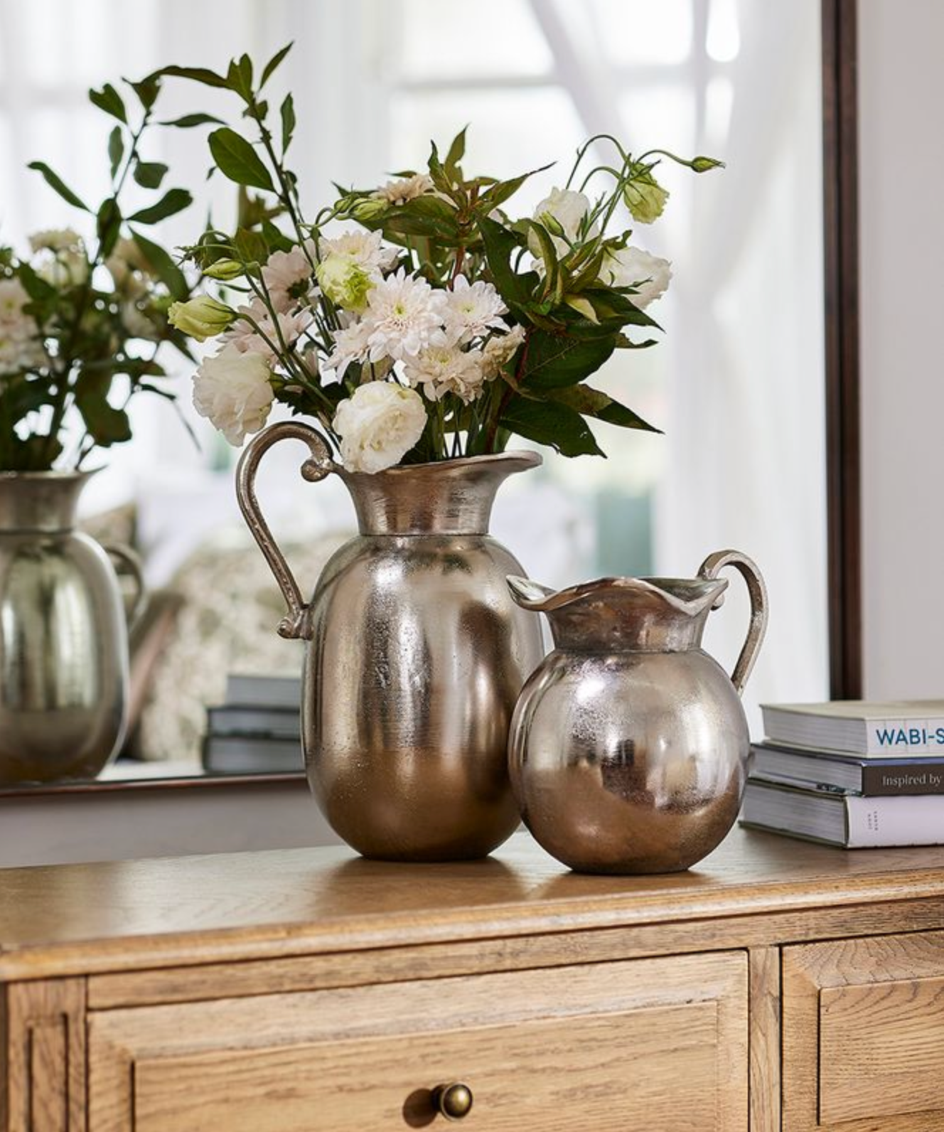 VALERIA SILVER FLOWER JUG - SMALL