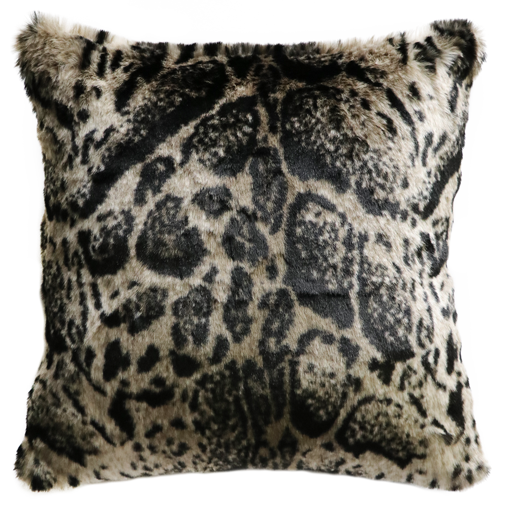 AFRICAN LEOPARD FAUX FUR CUSHIONS
