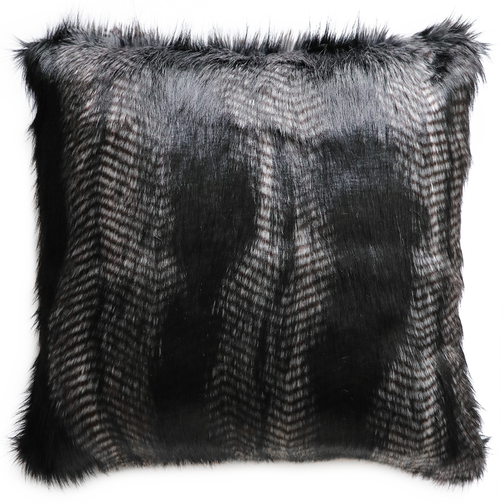 BLACK COYOTE FAUX FUR CUSHIONS