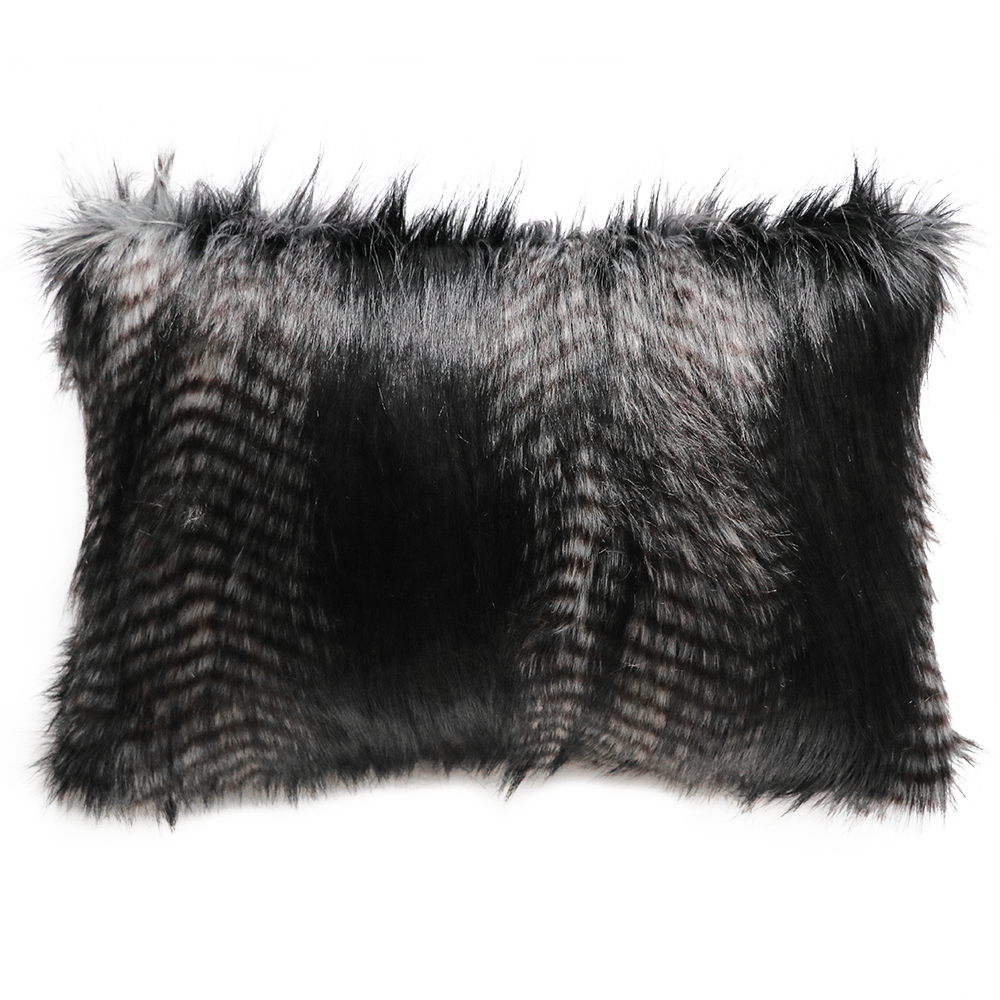 BLACK COYOTE FAUX FUR CUSHIONS