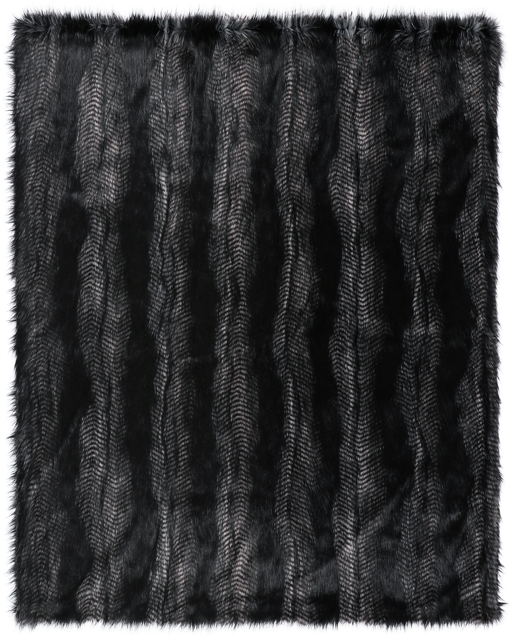 BLACK COYOTE FAUX FUR THROW