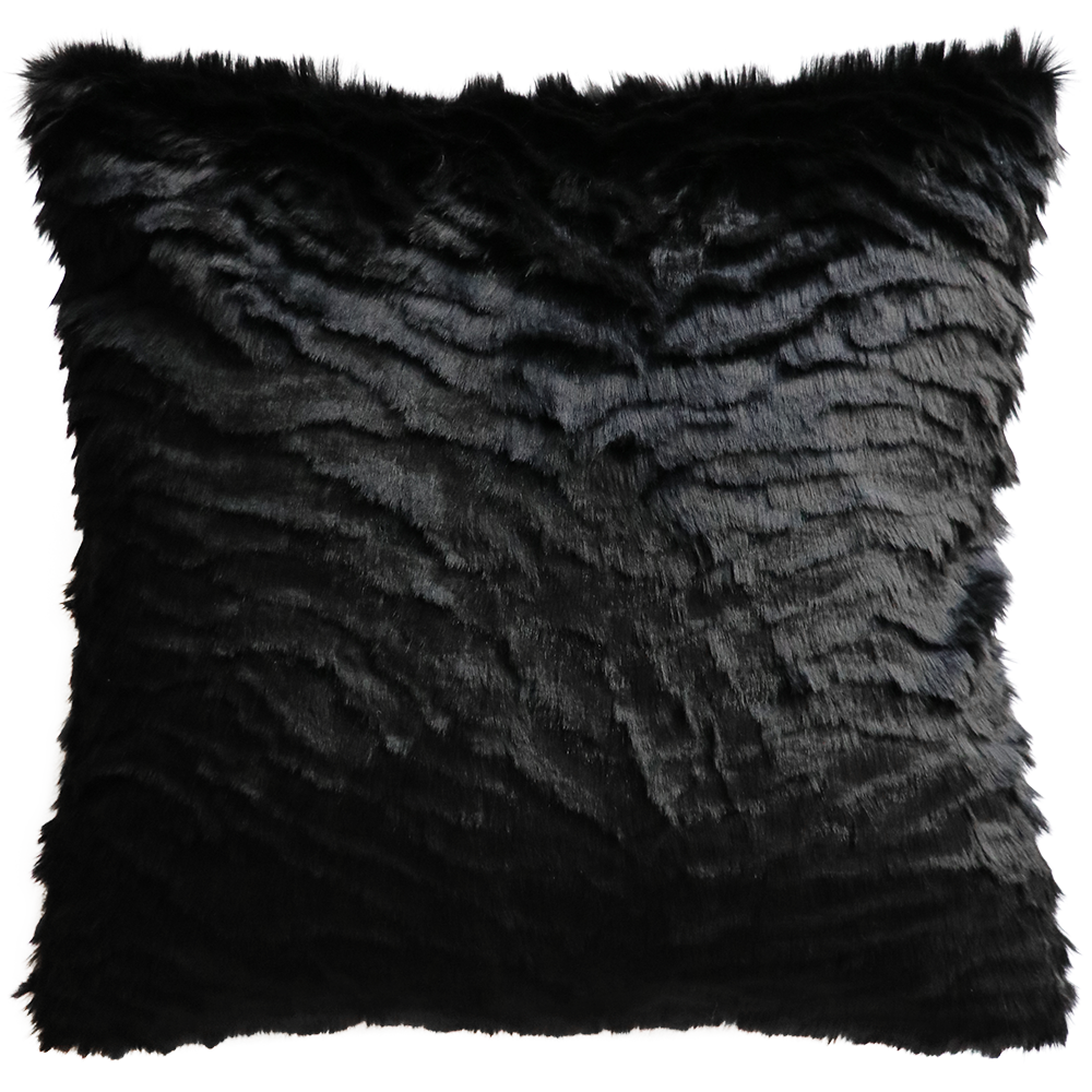 BLACK TIGER FAUX FUR CUSHIONS