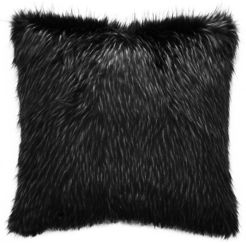EBONY PLUME FAUX FUR CUSHIONS