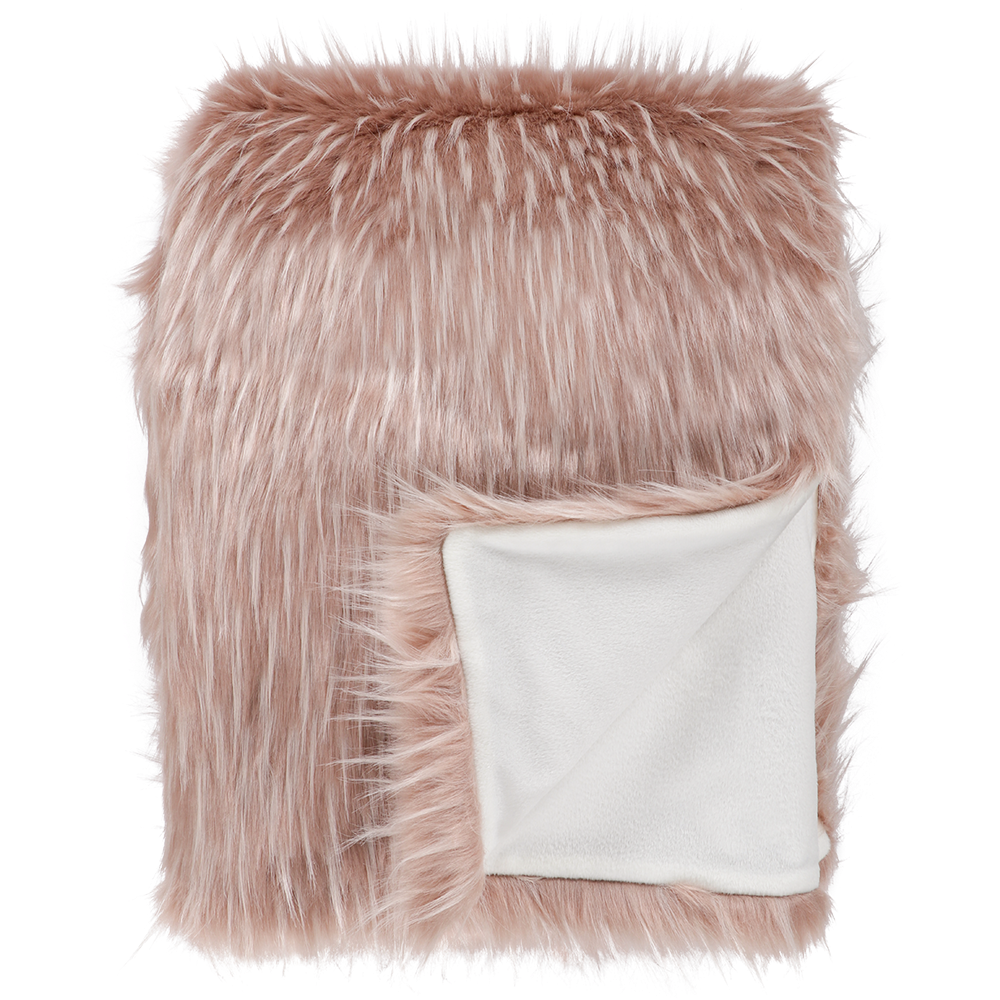 PEONY PLUME FAUX FUR THROW