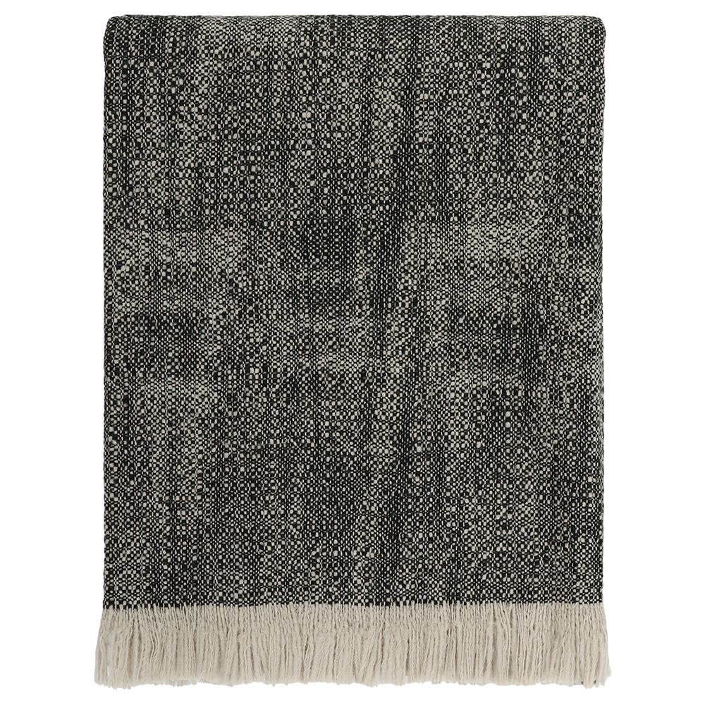 PERENDALE WOOL THROW - BLACK