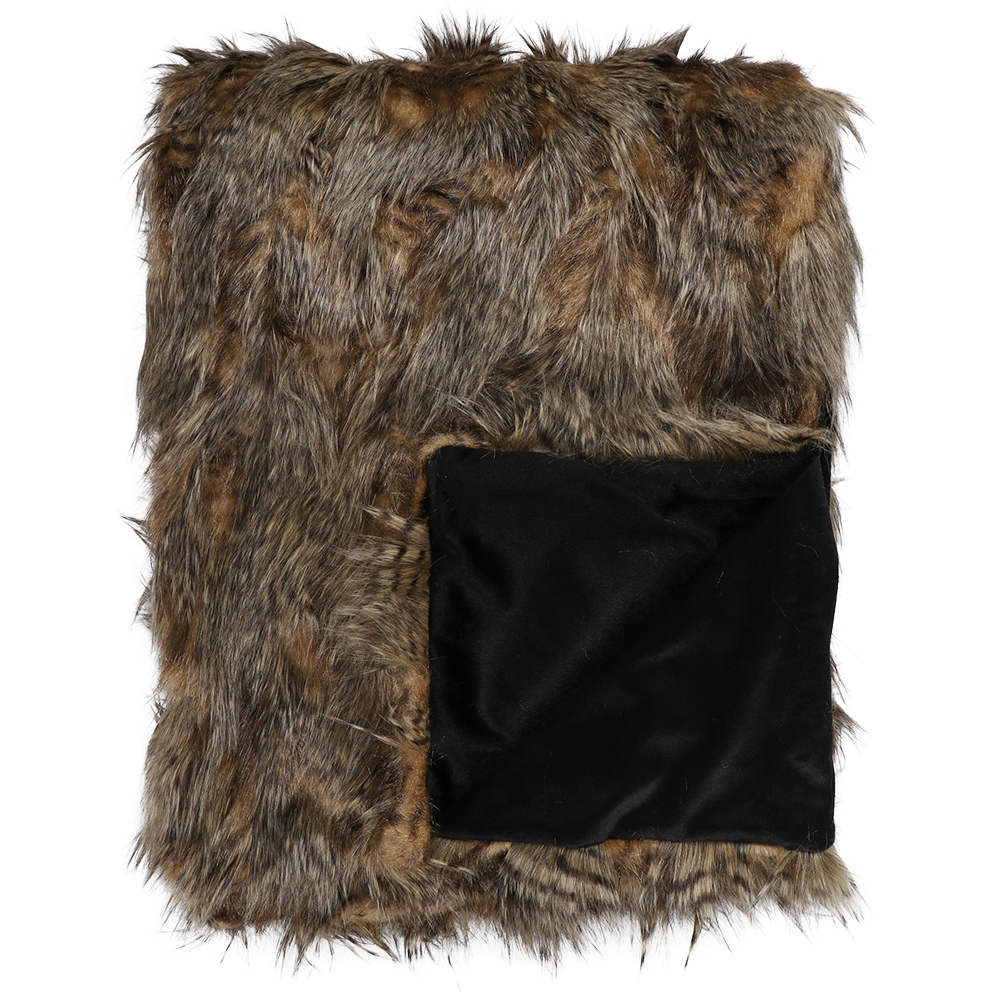 RED FOX FAUX FUR THROW