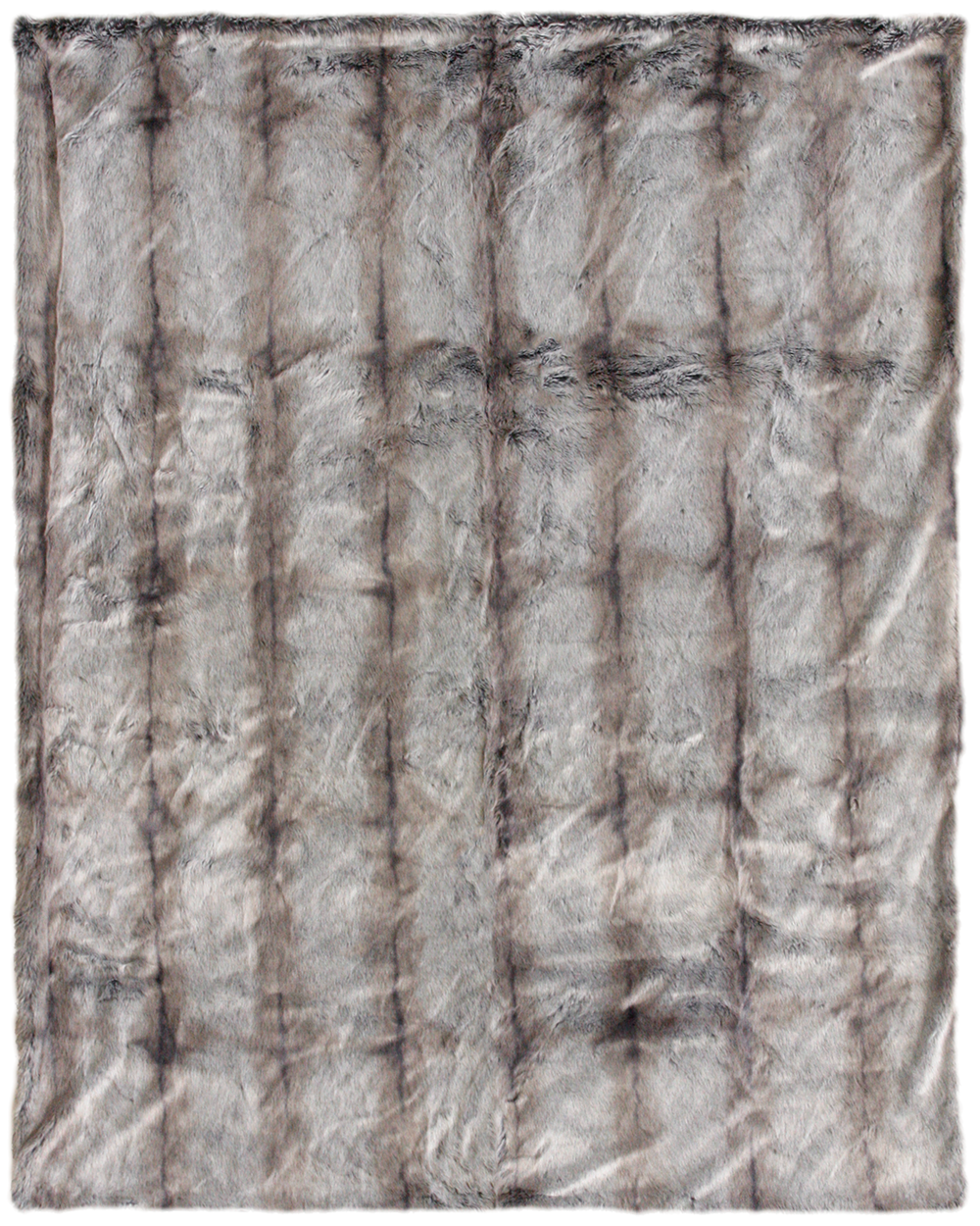 SILVER MARTEN FAUX FUR THROW